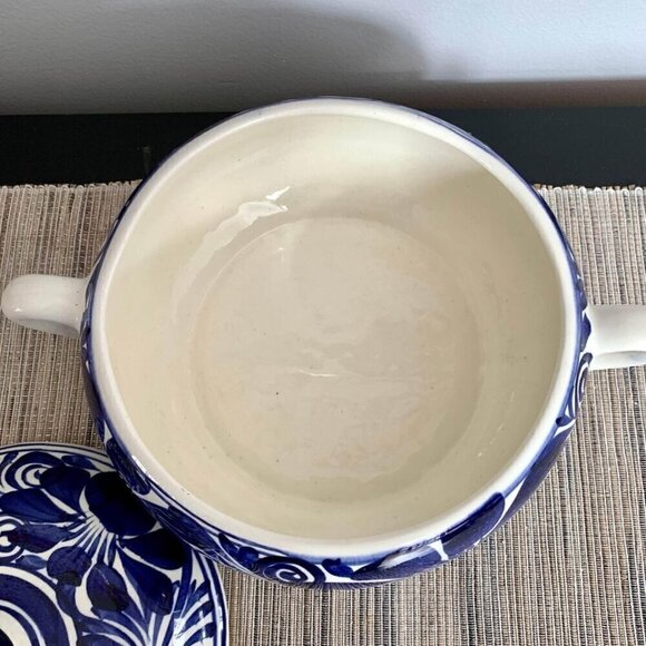 Blue and White Ceramic Soup Tureen Floral - Picture 6 of 9